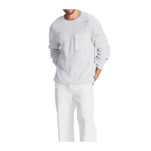 Ser.O.Ya‎ Cream Devin Oversized Distressed Open Chunky Knit Sweater Size Small